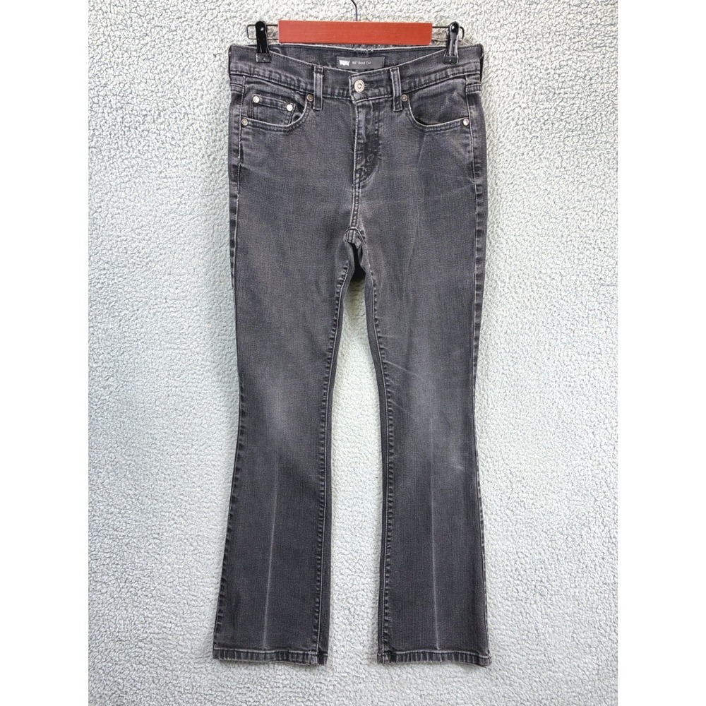Levi's 515 Bootcut Jeans Womens 6M Gray Stretch Denim Flare Casual Y2K Retro